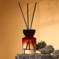 Nouveau Design Reed Diffuseur Bouteille 100Ml Gradation Ronde Chambre Rouge Diffuseur Bouteille Bouchon En Bois Bouteille En Verre Aroma Reed Diffuseur