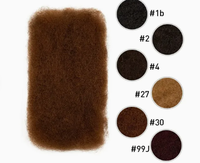 Extension de cheveux naturels vierges indiens Remy en vrac, qualité Afro Kinky, noir naturel, 50g, la plus vendue en usine