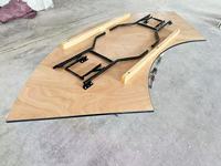 Vente en gros Table européenne en forme de S pliante en demi-lune pour banquet de mariage en plein air Mesa Boda Tipo Serpentine Table de mariage