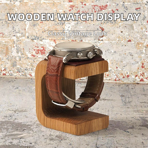Wood <b>Crafts</b> Luxury Natural Pine Polished Vintage Watch Display Stand & Storage Rack with Custom Logo for Home Decor - Product Image 2