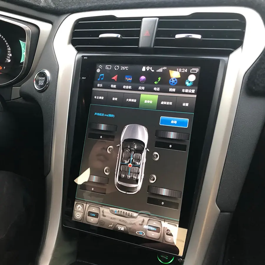 Araba radyo multimedya Video oynatıcı GPS Navigator 8G + 128G 12.1 inç Tesla tarzı Ford Mondeo Fusion MK5 için dokunmatik ekran Android 13