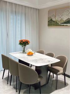 Tavolo da tavolo e sedia pietra italiana combinazione moderna semplice <span class=keywords><strong>high</strong></span>-end rettangolare famiglia piccolo tavolo di famiglia - Product Image 3