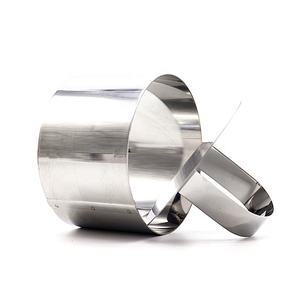 Moule à gâteau en acier inoxydable de forme ronde et en métal, 1 unité, mini moule de cuisson avec presse - Product Image 3