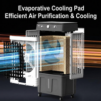 Refroidisseur d'air évaporatif mobile à moteur électrique GIMEFAN, 180W, réservoir d'eau de 40L, 3500CMH, portable, intérieur/extérieur, 15-35