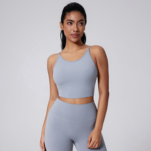 Di alta qualità da donna 2 pezzi di colore solido nudo attivo Yoga Set palestra ad alta intensità sport flessibilità forma il corpo Yoga abbigliamento - Product Image 4