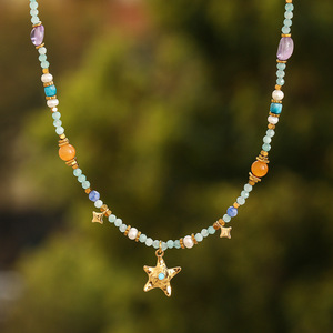 Nuovi Arrivi: Collana Artigianale in Pietra Naturale con Ciondolo in <span class=keywords><strong>Amazzonite</strong></span> Placcato Oro, <span class=keywords><strong>Gioielli</strong></span> da Donna - Product Image 5