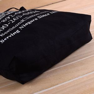 Bolsa de Lona de Algodón Negra de 5oz/6oz con Logotipo Personalizado Profesional - Product Image 6