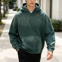 Hoodie court de luxe en coton uni, personnalisable, coupe oversize, pour l'hiver, avec impression pigmentée de haute qualité