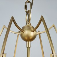 Lanterne ronde en cuivre et laiton sur mesure, style rétro vintage, cage à oiseaux, luminaire suspendu pour îlot de cuisine, fait main