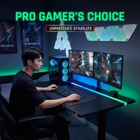Bureau de jeu silencieux AOR pour cybercafé et domicile, bureau d'ordinateur avec effets d'éclairage RGB multiples, plateau en métal, vente en gros usine