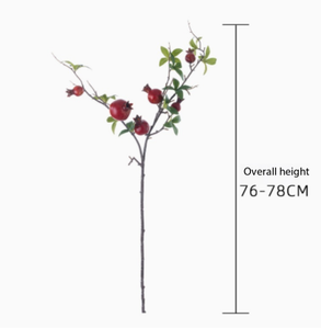 Ramas de <span class=keywords><strong>Granada</strong></span> Artificiales Estilo Salvaje, Tallos de Fruta Roja Falsos para Decoración de Mesa en el Hogar, Bodas y Fiestas - Product Image 2