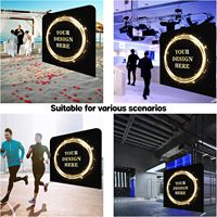 Support de bannière de fond portable en tissu tendu personnalisé pour salon professionnel – Cadre en aluminium avec impression de texte, image et logo