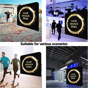 कस्टम तनाव कपड़े व्यापार आपके चित्र पाठ लोगो के साथ प्रदर्शन-पोर्टेबल फांसी शैली पृष्ठभूमि बैनर स्टैंड - Product Image 6