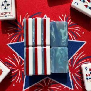 2026 Tema de Día Nacional Patrón de <span class=keywords><strong>Estrella</strong></span> de Mahjong Americano con Diseño de Paleta de Hielo para Ocio en Interiores, Afición, Compras para Cadenas de Tiendas de Souvenirs - Product Image 6