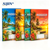 Cahier d'exercices scolaire Seyès français de Madagascar, 96 pages, 55 g/m², 220x170mm, reliure agrafée personnalisée