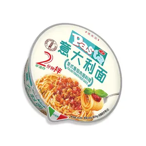 HLV Italian Pasta Supplier Cup Long Spaghetti with Italian Tomato Flavor Sauce and Ground Beef Instant Pasta Italian Pasta