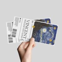 Carte personnalisée en carton imprimée en couleur pour événements, billets d'exposition, cartes de membre, cartes cadeaux pour promotion de musées et clubs