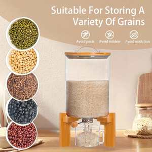 Dispensador de Cereales Multifuncional de Vidrio Redondo de 5 L y 8 L para Alimentos Secos, Hermético, para Encimera, Venta al Por Mayor - Product Image 2