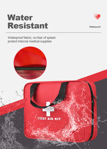 Kit de Primeiros Socorros Completo Personalizado com 191 Peças, Certificado pela FDA e MDR, Vermelho, com Suprimentos Médicos de Emergência para Carro, Casa e Uso ao Ar Livre - Product Image 4