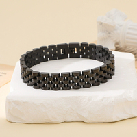 Pulseras de Acero Inoxidable de Cinco Eslabones, Flexibles y Sólidas, para Hombre, Correa de Reloj Ajustable de Acero Inoxidable con Grabado