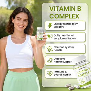 Suplemento de Complejo B con Biotina y Ácido Fólico - Apoyo al Metabolismo y Alivio del Estrés, Sin Gluten, Disponible para Marca Privada OEM - Product Image 2
