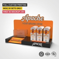 Présentoir de comptoir en acrylique pour tabac, porte-cigarettes, support pour boutique de tabac, organisateur de briquets et de papier à rouler, vente en gros, OEM