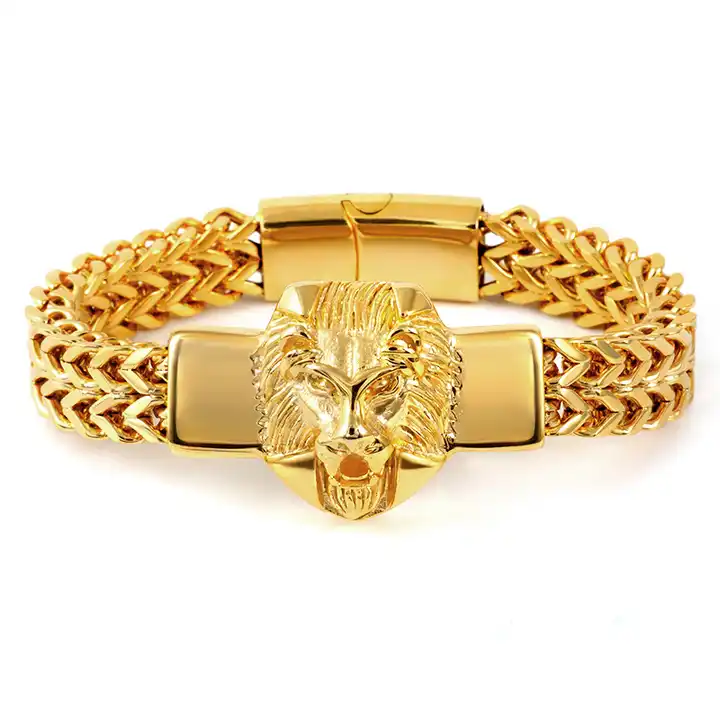 Buy SRK Valentine Jewellery Lion Face Gold Plated Heavy Large Adjustable  Free Size Big Lion Sher Kada Kadas Lion Bracelet Cuff Bracelets for Men  Women Boys Singham Kadaa at Amazon.in
