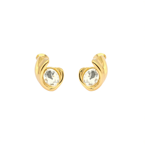 <b>Crystal</b> <b>Earrings</b> 316L Stainless Steel PVD Gold Plating Sustainable Resistant <b>Studs</b> For Women Jewelry - Product Image 2