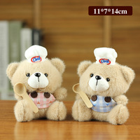 Gros mignon en peluche chef de cuisine petit ours en peluche porte-clés Peluche peluche petits ours en peluche jouet charme animaux en peluche jouets