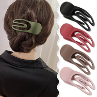 Clip de bec de canard de couleur unie mat pour les femmes en gros givré évider cheveux attraper 8.5cm tête arrière queue de cheval griffes de cheveux