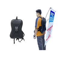 Sac à dos publicitaire promotionnel pas cher en gros avec mât en aluminium, bannière X imprimée numériquement en polyester, thème sportif pour équipe