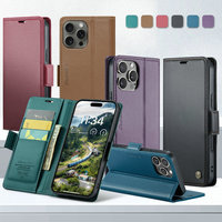 CaseMe Portefeuille de luxe pour iPhone 16e Étuis de téléphone portable en cuir PU RFID Fold Smart pour iPhone 16e 16 15 Pro Max 14 Se Flip Cover