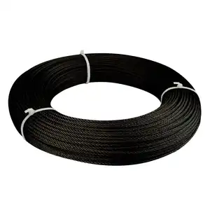 Cable de acero inoxidable para barandilla de óxido negro, 1/8 "y 3/16"