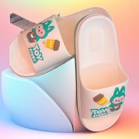 Chaussons d'été pour femmes Cartoon Frog Pantoufles de bain ultra-légères pour l'intérieur et l'extérieur, pantoufles de bain antidérapantes à semelle épaisse pour la maison