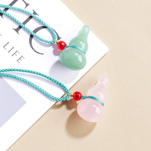 Ciondoli a Forma di Zucca in Quarzo Rosa Naturale, Decorazioni Artigianali in Cristallo per Guarigione Spirituale, Vari Materiali - Product Image 5