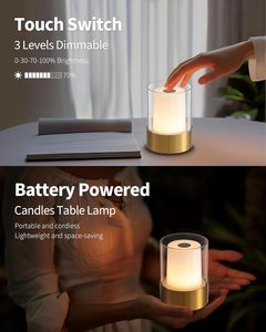 Đồng nhỏ Led Pin hoạt động bảng đèn Bộ 2 không dây có thể sạc lại <span class=keywords><strong>Mini</strong></span> đêm Đèn không thấm nước ngoài trời Đèn bàn - Product Image 4