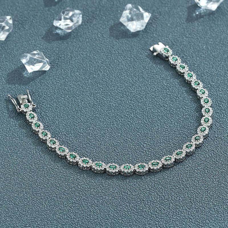 Green pointy crystal bracelet