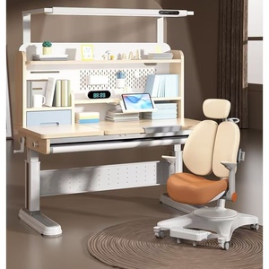 <span class=keywords><strong>Scrivania</strong></span> e <span class=keywords><strong>Sedia</strong></span> Ergonomiche Regolabili in Altezza, Tavolo da Lettura Moderno in Legno con Libreria, Arredamento <span class=keywords><strong>per</strong></span> Camera da Letto - Product Image 1