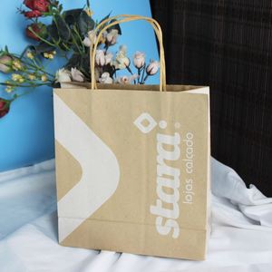 Shopping Packaging Exhibitions Cakes <b>Bread</b> <b>Bag</b> Eco-Friendly Recycled Kraft Paper <b>Bags</b> with Handles for Food Gifts - Product Image 2