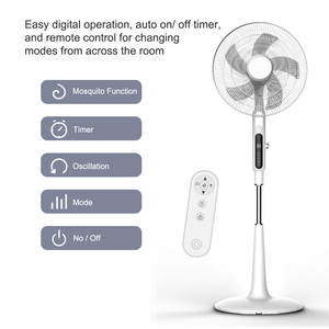 Ventilateur d'urgence électrique DC LED télécommandé en plastique avec veilleuse à faible bruit pour l'extérieur, les hôtels, les voitures et les camping-cars. - Product Image 4