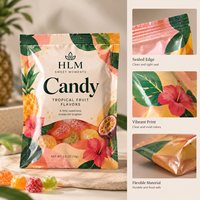 Sachets personnalisés imprimés à trois soudures pour bonbons, emballages de confiserie, sacs d'emballage de marque pour la vente au détail