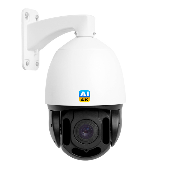 AI Smart PTZ Security Camera with 4K Night Vision CMOS Sensor Auto Tracking POE Outdoor Use