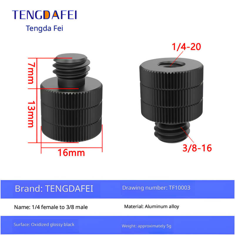 TF10003 (1/4 hembra a 3/8 macho)
