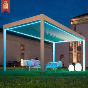 Pérgola de Patio, Gazebo de Aluminio de 10x13 pies, Pérgola Exterior Ajustable con Persianas, Cortinas y Mosquitera - Product Image 5