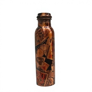 Latest Design <b>Copper</b> Water <b>Bottle</b> Screw On Lid Customizable Food Grade Good Quality <b>Copper</b> <b>Bottle</b> Gift Ideas Made In India - Product Image 1