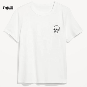 T-shirt décontracté d'été pour femme en twill 100 % coton de haute qualité, avec logo personnalisé imprimé et brodé, manches courtes, respirant et séchage rapide - Product Image 6