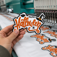 Patchs en tissu brodés thermocollants personnalisés pour la fête d'Halloween, prix de gros