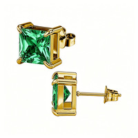 18k chapado en oro 316L de acero inoxidable Corazón Stud Pendientes de las mujeres de moda para las mujeres