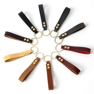 Porte-clés en cuir de vachette véritable avec logo personnalisé, pendentif en cuir, modèle de logo personnalisé, sangle à crochet métallique, clé en cuir - Product Image 3
