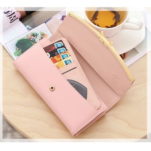 Wholesale Fashion Waterproof PU Leather Bow Pattern Long Wallet with Button Closure and Polyester Lining for Women Outdoor Use - Product Image 5